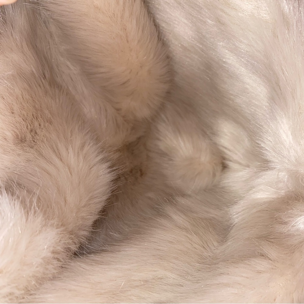 Express White Faux Fur Trim Sleeves Hoodie Sweatshirt Small Furry Christmas Gift - Picture 13 of 15